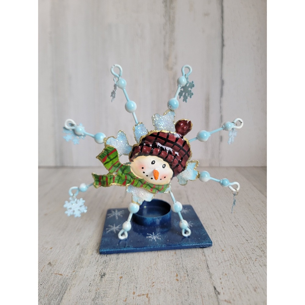 Unique metal tealight ferris wheel snowman candle holder Xmas home‎ decor